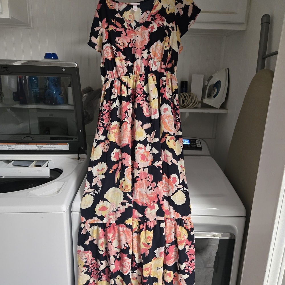 Isabel Maternity by Ingrid & Isabel Floral Black Maxi Dress